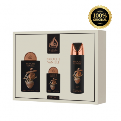 BRIOCHE VANILLE LATTAFA PERFUMES SET 100ML EAU DE PERFUME + 20ML EAU DE PERFUME + 200ML DEO