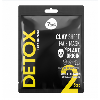 7DAYS CLAY SHEET FACE MASK KAOLIN & SEAWEAD DETOX 2 7DAYS CLAY SHEET FACE MASK KAOLIN & SEAWEAD DETOX 2