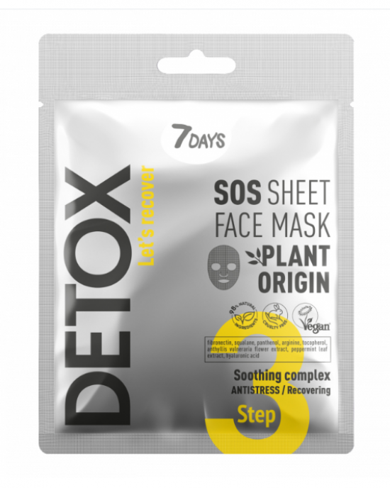 7DAYS SOS SHEET FACE MASK SOOTHING COMPLEX DETOX 3