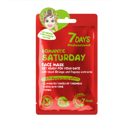 7DAYS FACE SHEET MASK ROMANTIC SATURDAY 28g 7DAYS FACE SHEET MASK ROMANTIC SATURDAY 28g