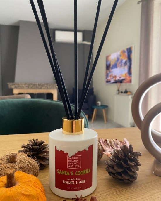 SANKO SCENT REED DIFFUSER SANTA'S COOKIES ΑΡΩΜΑ ΤΩΝ ΜΠΙΣΚΟΤΩΝ ΤΟΥ Α'Ι' ΒΑΣΙΛΗ 125ML