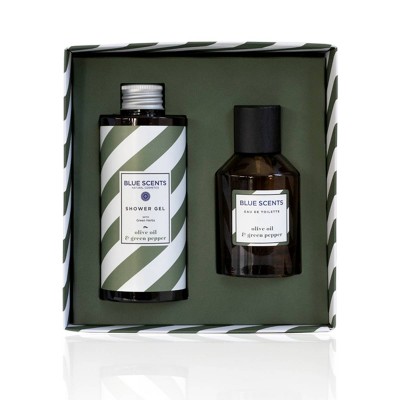 BLUE SCENTS GIFT SET OLIVE OIL & GREEN PEPPER BLUE SCENTS GIFT SET OLIVE OIL & GREEN PEPPER