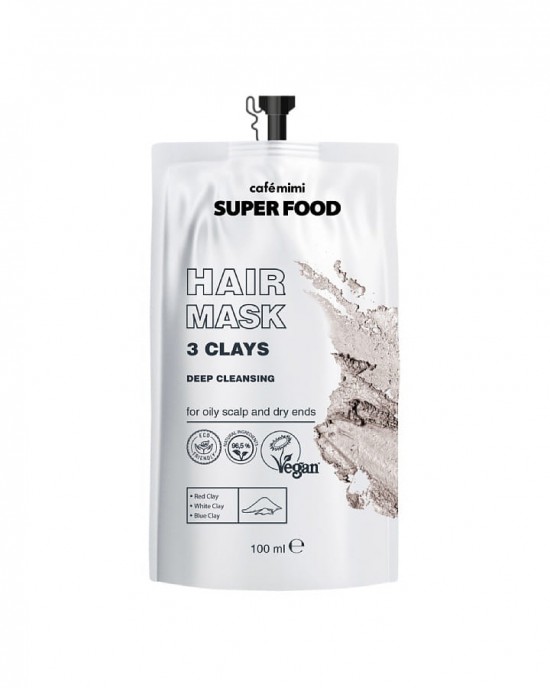 Hair mask 3 Clays Deep cleansing for oily scalp and dry ends