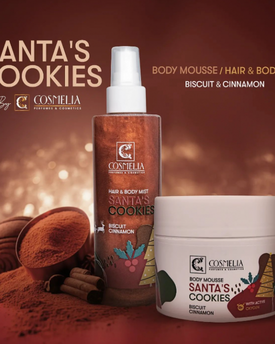 SET HAIR & BODY MIST SANTA'S COOKIES 250ML AND BODY MOUSSE MELOMAKARONO 200ML